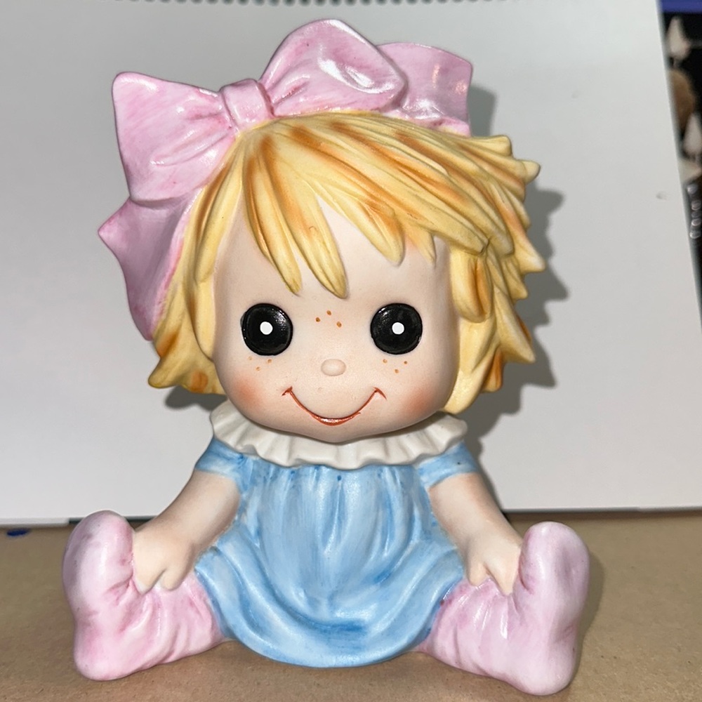 Vtg Little Girl Doll - Lefton China - handpainted. Was a Table/Night light